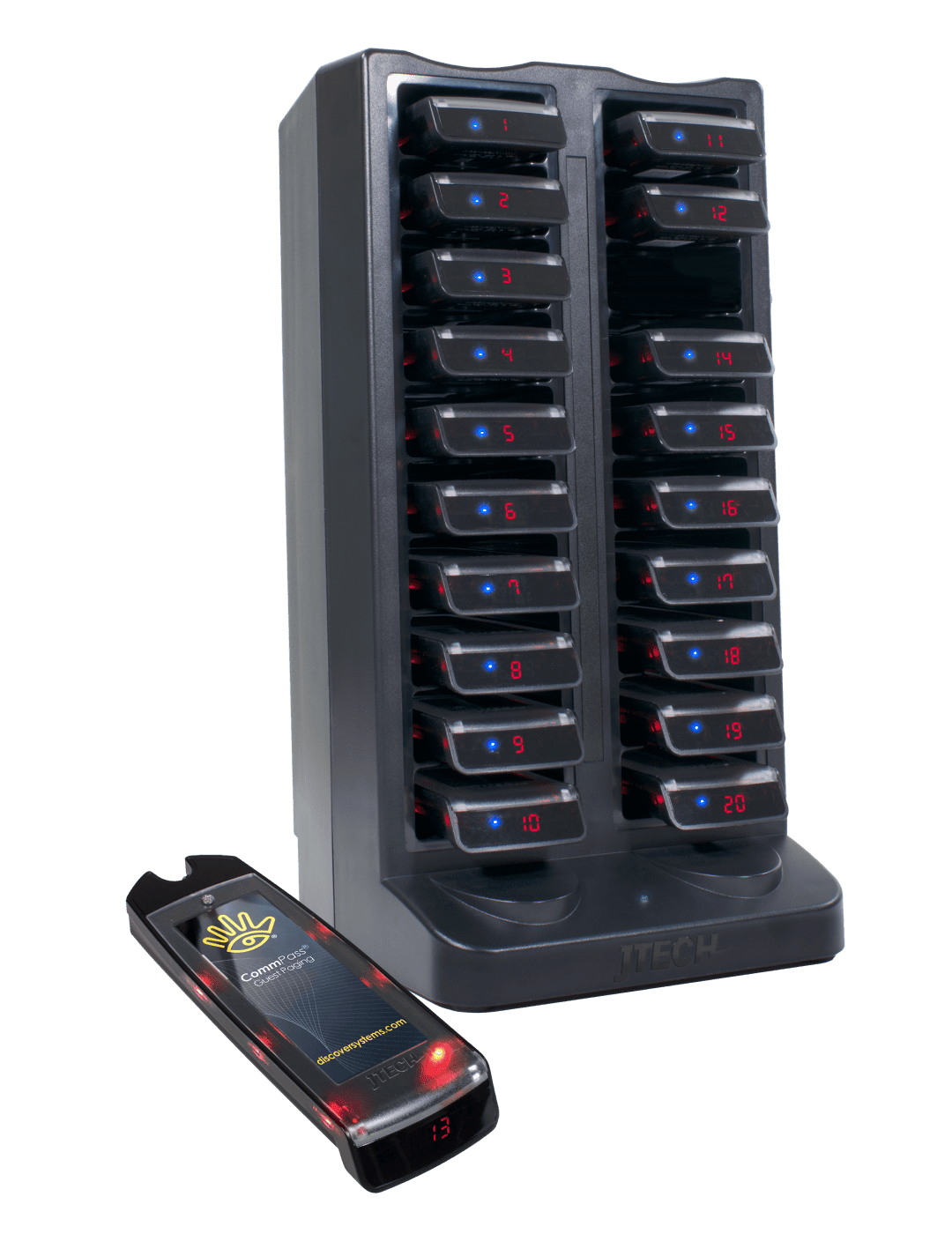 JTECH Commpass personsökare, anropssystem, servitörsamtal, restaurang