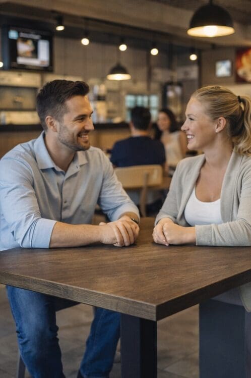 Självbetjäningskiosk i restaurang med pagersystem
